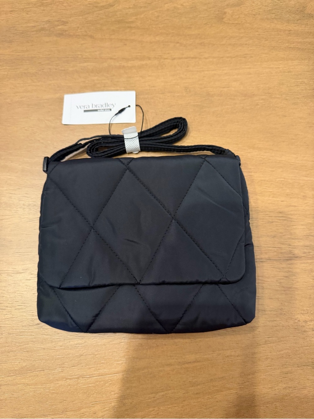 Vera Bradley Quilted Ultralight Small Flap Hipster NWT black moonless night